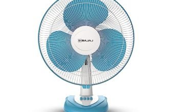 Bajaj Frore Neo Table Fan 400 MM | Table fans for Home & Office |Aerodynamically Balanced Blades| 100% CopperMotor| HighAir Delivery|3-Speed Control| 2-Yr Warranty 【Blue】