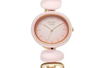 Titan Raga Ceramics Quartz Pink Dial Analog Women’s Watch | Elegant Metal & Ceramic Strap | Stylish Women’s Analog Watches | Perfect for Every Occasion – 95146KD07