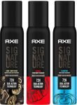 AXE SIGNATURE SIGNATURE Dark Temptation, Champion and Intense Deodorant No Gas Body Perfume Deodorant Spray  –  For Men(600 ml, Pack of 3)