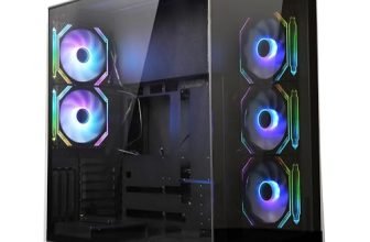 Zebronics Premium Gaming Case, Full-Tower, EATX, ATX, 5 ARGB Fans, Upto 480mm AIO Support, Type-C, USB 3.0, Vertical GPU, Dual Chamber, Magnetic Dust Filter (Shadowcore, Black)