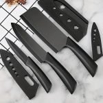 ZROY ENTERPRISE 1 Pc Stainless Steel Knife Set of 3 black Kitchen Knife with Ergonomic Handles for Meat, Fish & Vegetable