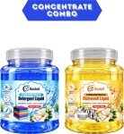EROSKET Blue Detergent Liquid & Yellow Dishwash Liquid Combo Fresh Liquid Detergent(1 kg)