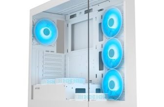 Ant Esports Crystal X7 ATX Computer Case/Gaming Cabinet with Type-C – White | Support ATX, Micro-ATX, Mini-ITX | Pre-Installed 3 M/B Plate Fans, 2 PSU Shroud Fans, 1 Bottom & 1 Rear Fan
