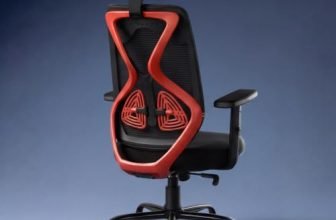 CELLBELL C190 Berlin Office Chair, High Back Mesh Ergonomic Home Office Desk Chair (Red – Black)