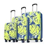 Skybags Lush Set of 3 Printed Hard Case Trolley Bags, Lime-Blue