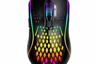 Ant Esports GM700 Wireless Gaming Mouse |4800 DPI Adjustable Sensor |11 RGB LED Modes | Lightweight Honeycomb Design |2.4GHz Low Latency |Rechargeable Battery | Ergonomic Mouse for PC & Laptop | Black