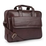 ADISA Laptop Bag for Men – Faux Leather Office Messenger Briefcase with Laptop Compartment for Work, Business, Corporate & Professional Use (LB6052)