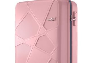 Safari Pentagon Pro 8 Wheels 55cm Cabin Size Trolley Bag, Hard Case Polypropylene, 360º Wheeling Small Carry-on Luggage, Suitcase for Travel, Trolley Bags for Travel, Rose Gold