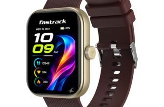 Fastrack Revoltt S1 with 1.83” TFT 2.5D Sqaure Display with Singlesync BT Calling, Heart Rate, SpO2 & Sleep Tracking,IP68,Nitro Fast Charging,Upto 5 Days Battery- Smart Watch for Man and Woman-Wine
