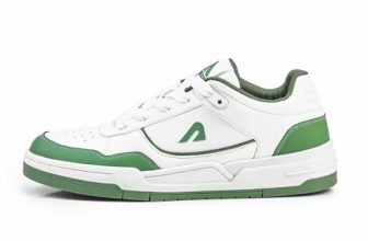 Boldfit Sneakers for Women Comfortable Air Faux Leather Shoes for Woman, Lace-Up Casual Girls Shoe, Lightweight Sneaker Shoes for Woman DripWave, Green, UK 08