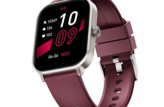 boAt Ultima Ember 2 Smartwatch, 1.96” AMOLED Display, Ultra Bright 1000 nits Brightness, AOD, Personalized Fitness Nudges, Functional Crown, 100+ Sports Mode smartwatch for Men & Women (Velvet Wine)