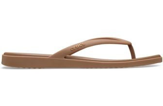 CROCS Women Flip Flops(Brown , 8)