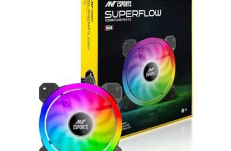 Ant Esports Superflow 120 ARGB V2, RGB Sync, Hydro Bearing, PWM Control, 1200 RPM Case Fan/Cooler