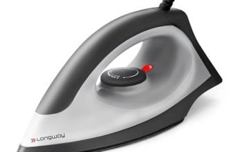 Longway Kwid Light Weight Non-Stick Teflon Coated Dry Iron, Electric Iron for Clothes | 2 Years Warranty (1100 Watt, Black)