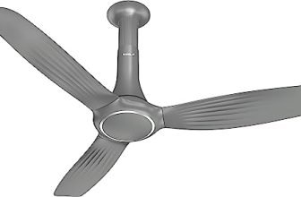 Havells 1200mm Inox BLDC Motor Ceiling Fan | Remote Controlled, High Air Delivery Fan | 5 Star Rated, Upto 60% Energy Saving, 2 Year Warranty | (Pack of 1, Slate), Silver