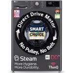LG Smart Choice, 9 Kg, 5 Star, AI Direct Drive Technology, Steam Wash, 6 Motion DD & Wi-Fi Fully-Automatic Front Load Washing Machine (FHP1209Z5M, Intelligent & Convenient Fabric Care, Middle Black)