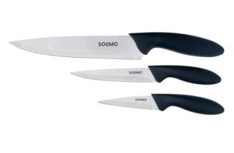 Amazon Brand – Solimo Classic Stainless Steel 3-Piece Knife Set