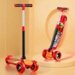 Lifelong Kick Scooter with Adjustable Height – Foldable – Skate for Kids with PVC Wheel – Max User weight-50 kg, Red & Black, 6 Months Manufacturer’s Warranty, LLKS02