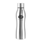 CELLO New Curvy Stainless Steel Water Bottle for Daily Use 1000ml Silver | Single Wall Freezer & Fridge Safe, Rustproof & Leak Proof Lightweight Easy to Carry Water Bottle for Office Travel and Gym