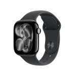 Apple Watch Series 11 GPS 42mm Jet Black Aluminium Case with Black Sport Band – S/M