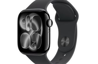 Apple Watch Series 11 GPS 42mm Jet Black Aluminium Case with Black Sport Band – S/M