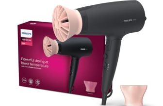 Philips India’s No.1 Hair Styling Brand – Foldable Hair Dryer 2100W, 6 HeatxSpeed Settings Cool Shot Advanced Ionic Care Frizz-Free Shine, ThermoProtect Airflower Attachment, For Indian Hair, BHD356