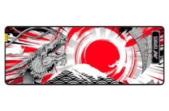 Ant Esports Dragon Hill Unique Design Mouse Pad Gaming Mouse Pad Extended Mouse Mat for Mouse Keyboard with Stitched Edges Waterproof NonSlip Base Mousepads for Office Home Shop Gaming EXTRA LARGE_Red