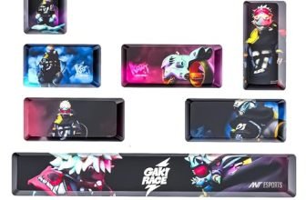 Ant Esports PBT Keycaps Switches for Mechanical Keyboard| 1Set with 7Keycaps & Puller | Durable Material |Compatible with All Brand Keyboards| Gaming Keycap Upgrade_ Battle Race Anime_Mutlicolor