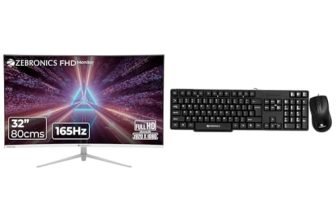 ZEBRONICS AC32FHD LED, Gaming Monitor, 32 inch (81.28cm), 300 nits, 165hz, 1800R Curved Wide Screen,