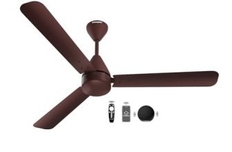 Crompton Energion Hyperjet Smart 1200mm BLDC Ceiling Fan | Wi-Fi, Bluetooth & Remote | Alexa & Ok Google | BEE 5 Star Energy Rated | High Air Delivery | 2 Year Manufacturer Warranty | Brown