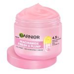 Garnier Fresh & Plump Niacinamide Gel Face Moisturizer Cream, 90ml | 4.5% Niacinamide + Peptide + BHA + Vitamin C, For Hydrated and Plump Skin, Suitable for Oily to Normal & Combination Skin