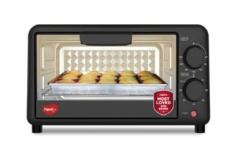 Pigeon Oven Toaster Grill (12381) 9 Liters OTG Without Rotisserie for Oven Toaster and Grill for Grilling and Baking Cakes (Grey)
