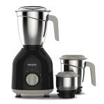 Philips HL7756 Mixer Grinder 750W, with 3 Stainless Steel Jars | 25 mins Continuous Grinding, Mixer Grinder for Kitchen with 3 Speed Control, Pulse Function, Black