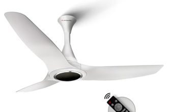 LONGWAY Glideon 1200mm BLDC Ceiling Fan with Remote Control | Premium Look with Ultra Silent Performance | ABS Blade & Body | BEE 5 Star Rated | Anti-Dust Ceiling Fan | 5 Years Warranty (White)