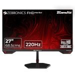 Zebronics S27A 27″” (68.5 cm) Gaming Monitor, 220Hz Refresh Rate, Fast IPS Display, HDMI, DP, FHD 1920×1080, 350nits Brightness, Built-in Speakers, ZGame Aid, Adaptive Sync, Bezel-less, Wall Mountable