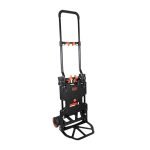 BLACK+DECKER ‎BXWT-H206-SP 2-in-1 Folding Handtruck, 55/120kg(Handtruck/Platform) Load Capacity, Weight 7.3kg, Black & Orange, Open Dimn: 78x45x92 cm, Folded Dimn: 38.9×11.7×64.3 cm