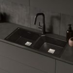 Benelave by Hindware BLACP91001 Quartz Sink 45x20x10 for Kitchen | Double Bowl | Black Color | Better Sound Absorption for Quieter Use | 7-year Manufacturer Warranty