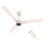 Polycab Wizzy Plus LED 1200mm BLDC Ceiling Fan with Remote|BEE 5 Star Rated, Higher Air Delivery|LED Indicator,Reverse,Boost,Sleep and Breeze Mode |3 Years Warranty (Beige Rosegold)