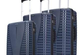 Aristocrat Airpro Set of 3 (Cabin+Medium+Large) Trolley Bags, Poseidon Blue | 8-Wheels, Polypropylene Case, Spacious, Combination Lock, Sturdy Zipper, Lightweight Travel Luggage, 3-Year Global Warranty