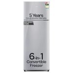 Godrej 223 L 3 Star, New Launch with 5 Years Comprehensive Warranty, 6-In-1 Freezer Convertible, 30 Days Farm Freshness, Inverter Double Door Refrigerator (RF EON 244CN RCIF ST RH, Steel Rush)