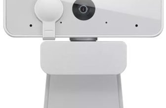 Lenovo 300 FHD Webcam with Full Stereo Dual Built-in Mics | FHD 1080P 2.1 Megapixel CMOS Camera with USB |Ultra-Wide 95° Lens, 4X Digital Zoom | 360 Rotation | Flexible Mount | Cloud Grey