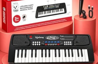Lifelong Wireless Rechargeable Piano Keyboard for Kids with Mic, Single Speaker, 37 Keys Portable Keyboard Piano, Type C Charging, Long Battery Life Keyboard Gift for 2-8 Yrs, 1 Yr Warranty (LLCKMP03)