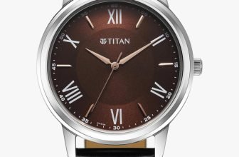 Titan Titan Karishma Brown Dial Black Leather Strap Analog Watch  – For Men