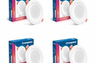 Crompton Star Lord JBNXT Junction Box Downlighter | 5W | Round | Warm White | Pack of 4 | Junction Box | Cutout: 3 inch, 75 mm | For use in halls, bedroom, kitchens, office, stores
