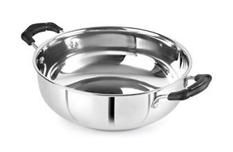 Cello Steelox Induction Compatible Stainless Steel Kadhai, 3ltr