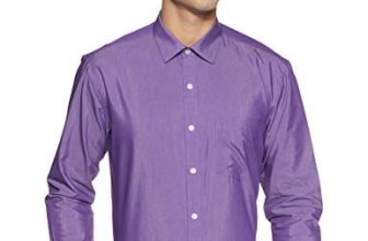 Amazon Brand – Symbol Men’s Cotton Formal Shirt | Plain | Full Sleeve – Regular Fit (Available in Plus Size) (Purple_42)