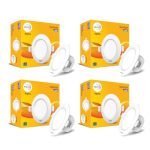 wipro Alpha 12W Round Downlight Junction Box | Cool Day White (6500K) | Glare-Free Design |Recessed Down Light for False Ceiling | Cutout – 3 Inch | Pack of 4