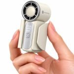 Portronics Toofan Nano Rechargeable Handheld Mini Fan, 3000mAh Battery, 18000 RPM High-Speed Airflow, BLDC Motor, 5 Speed Modes, LED Display, Type-C Fast Charging, For Travel, Office, Makeup & Outdoor