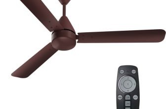 Crompton Energion Hyperjet | BLDC Technology | Remote Control with 2 Year Warranty Energy Saving 1200 mm Ceiling Fan(5 Star | Brown | Pack of 1)