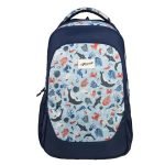 F Gear Panya Navy Ocean Odes 21L School Backpack|Three Spacious Compartment with Water bottle holder|Lightweight and durable|Comfortable to Carry|Stylish Backpack